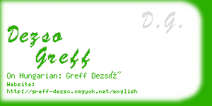 dezso greff business card